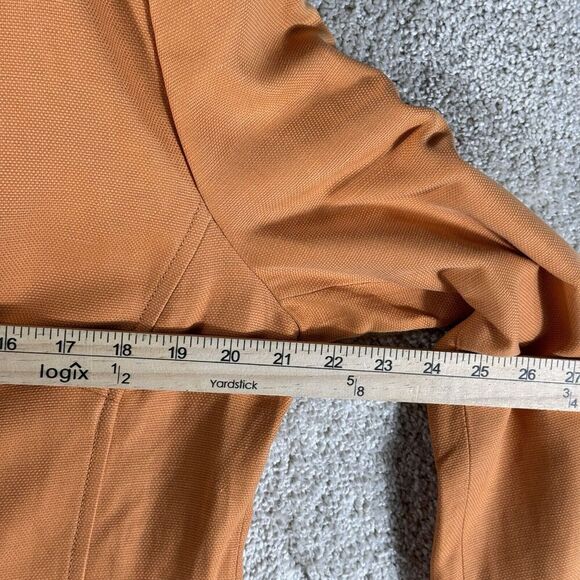 Akris Punto Cotton Linen Orange Blazer Women's 14 Two Button Collared Jacket - Picture 5 of 9